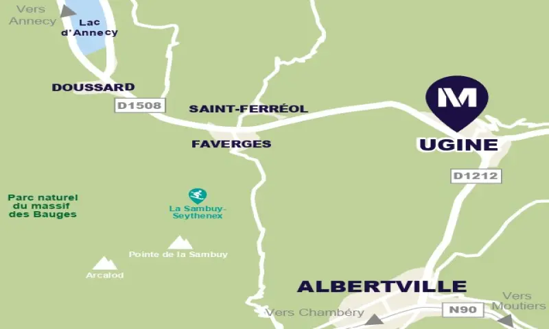Vue du programme à Ugine